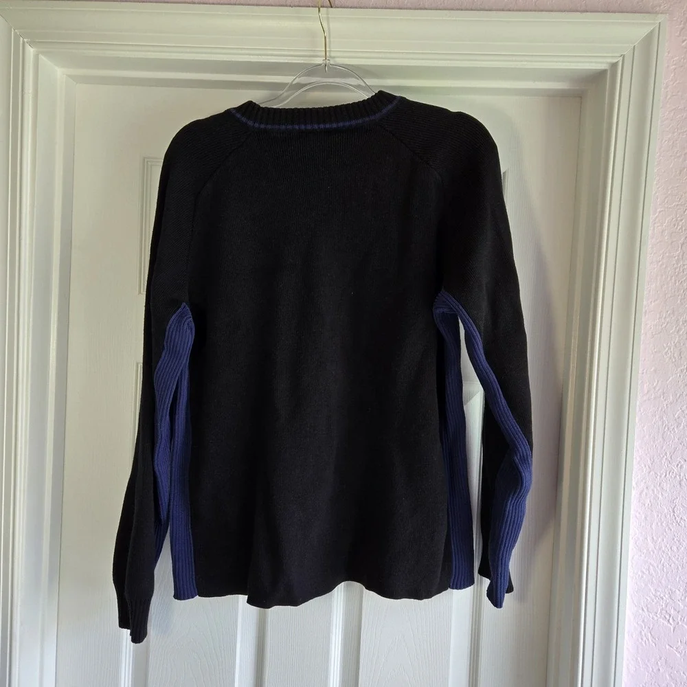 Polo Jeans Co Ralph Lauren Vintage Men's Sweater Size L Black With Blue Stripe‎